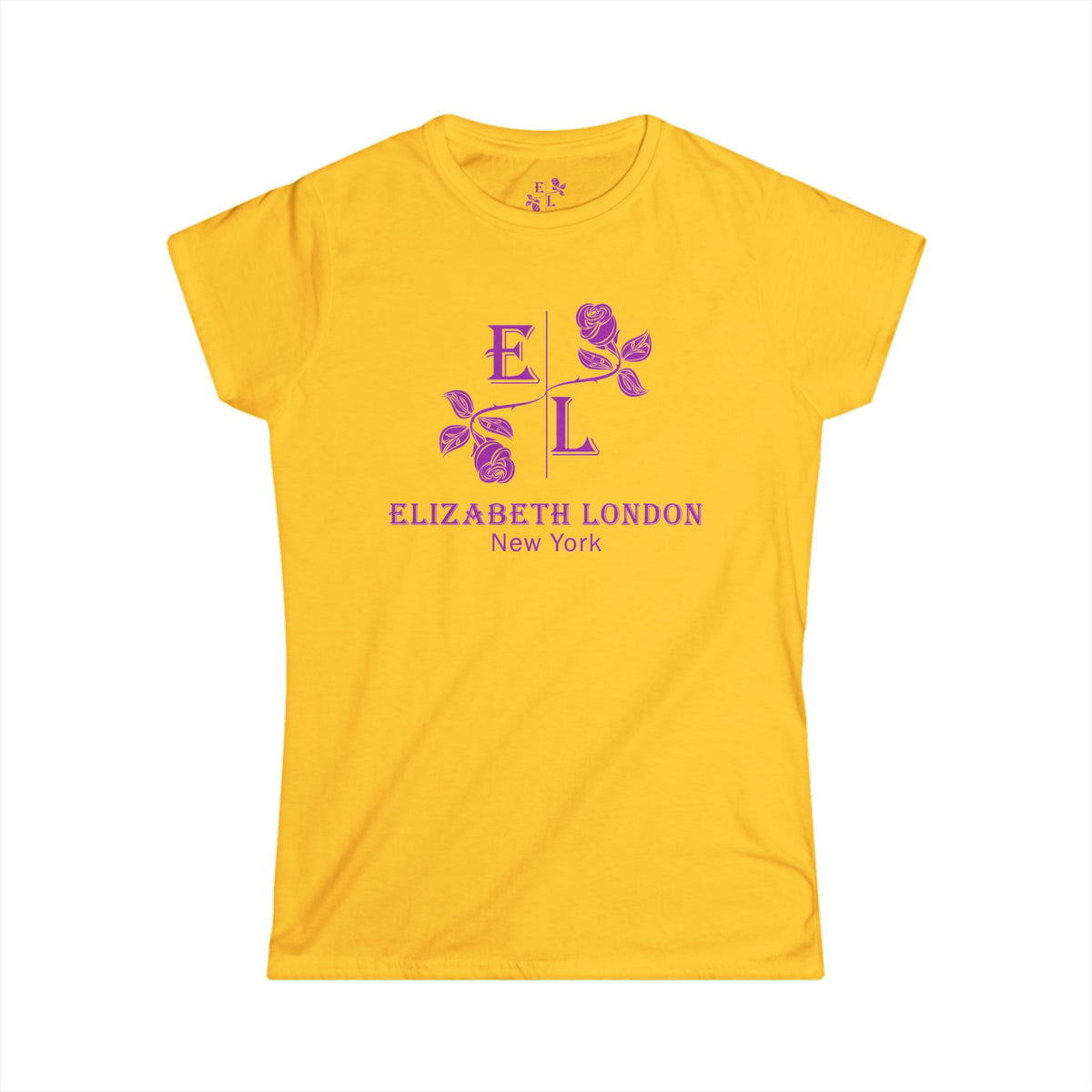 Elizabeth London™ Iconic Signature Rose Women’s Tee – Golden Dawn