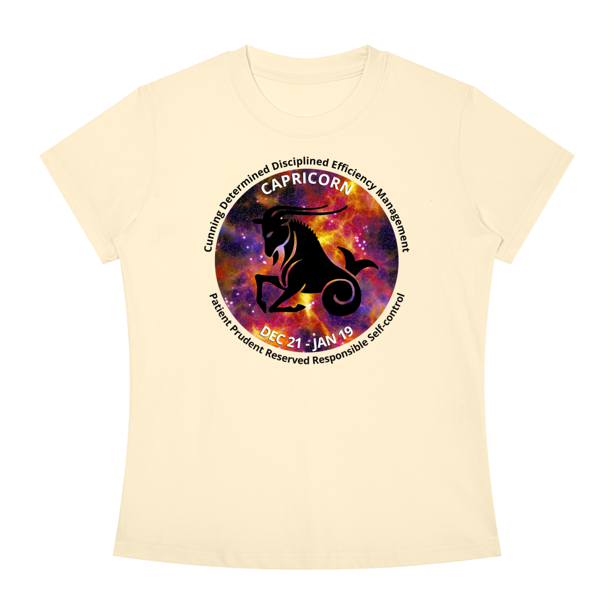 Capricorn Full-Color Zodiac Slim-Fit Women’s Tee – Light Shades