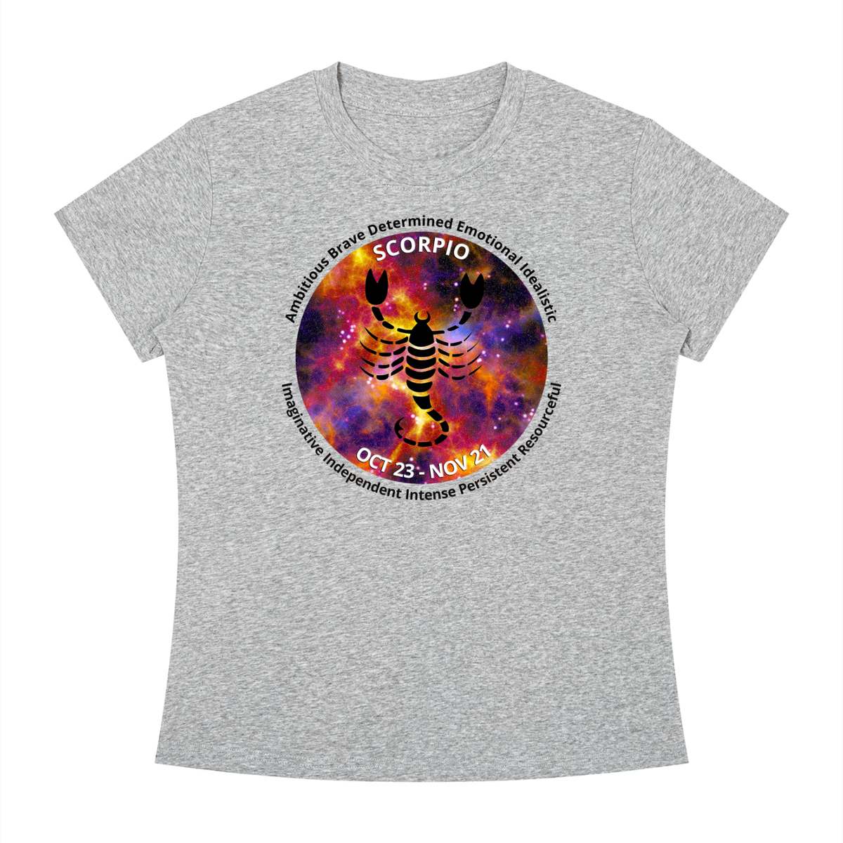 Scorpio Full-Color Zodiac Slim-Fit Women’s Tee – Light Shades
