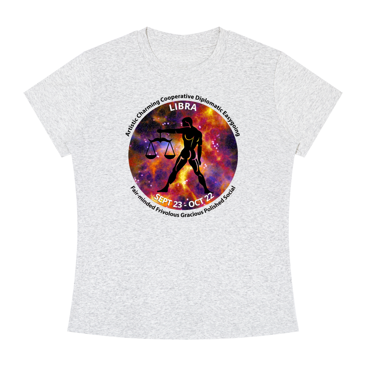Libra Full-Color Zodiac Slim-Fit Women’s Tee – Light Shades
