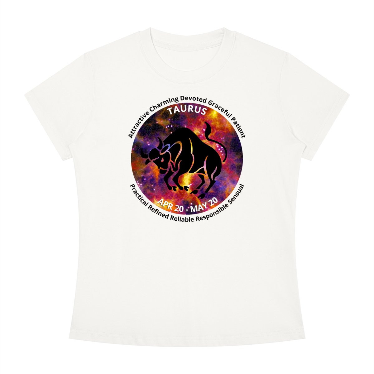 Taurus Full-Color Zodiac Slim-Fit Women’s Tee – Light Shades