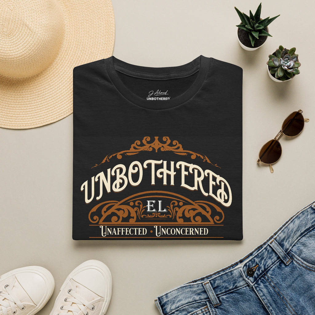 Unbothered & Undeniable Statement Unisex Softstyle Tee – Black