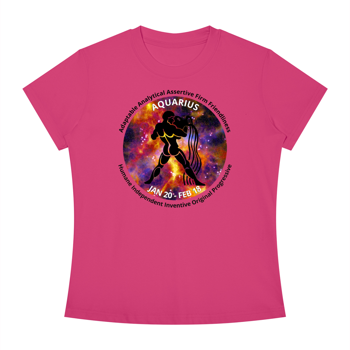 Aquarius Full-Color Zodiac Slim-Fit Women’s Tee – Light Shades