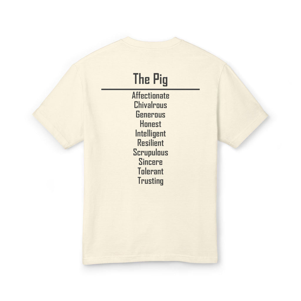 12 Pig — Illustrated Tee — Faded Cream — English