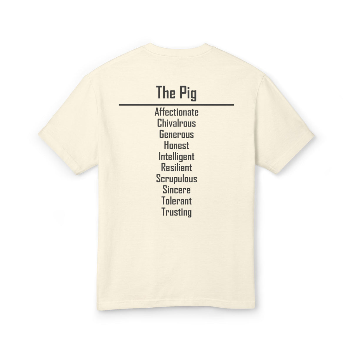 12 Pig — Illustrated Tee — Faded Cream — English