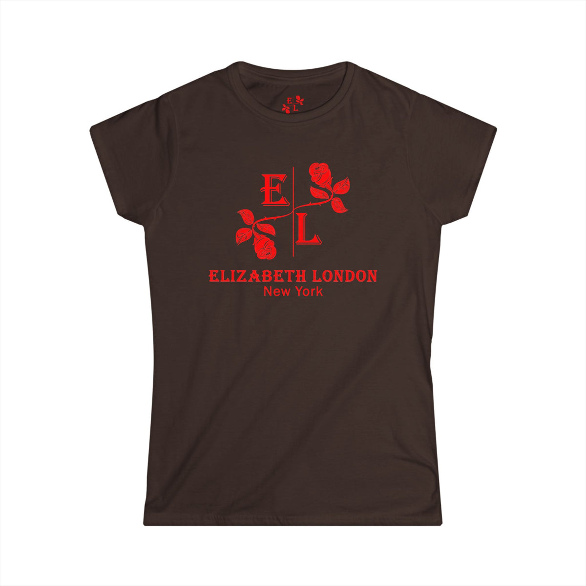 Elizabeth London™ Iconic Signature Rose Women’s Tee – Deep Garden