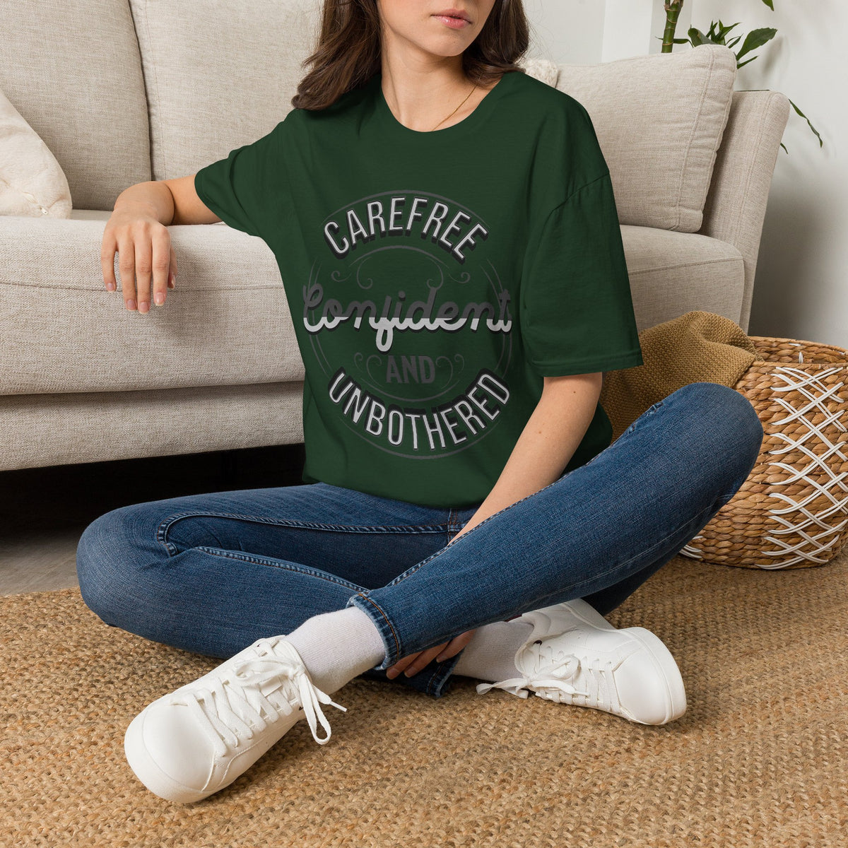 Unbothered Statement Unisex Softstyle Tee – Deep Neutrals B