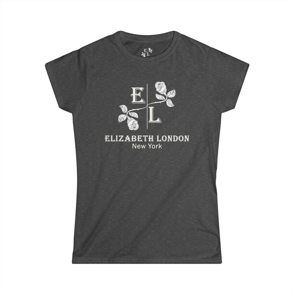 Elizabeth London™ Iconic Signature Rose Women’s Tee – Midnight Rose