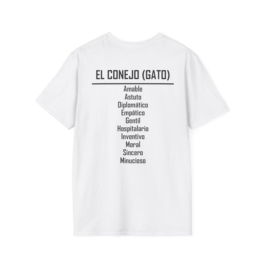 04 Conejo (Gato) — Camiseta Tipográfica — Colores Claros — Español