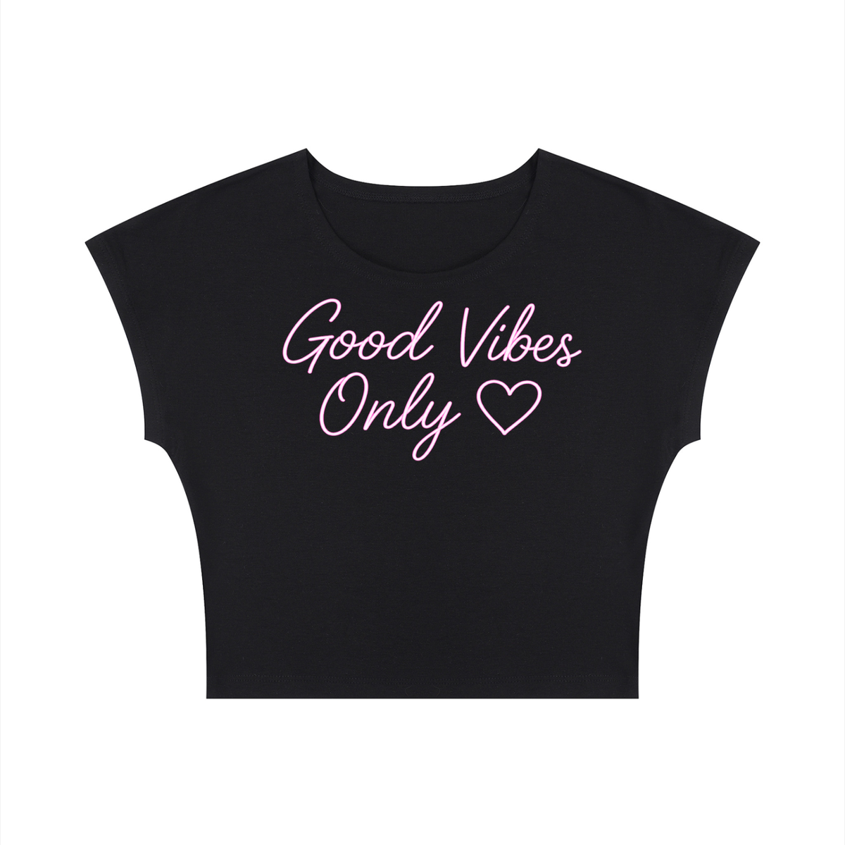 Good Vibes Only Pink Script Baby Tee