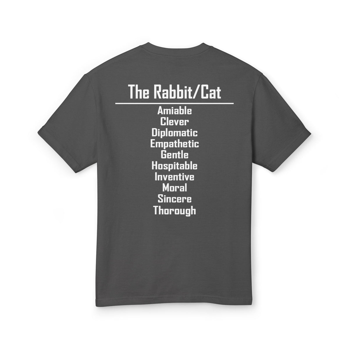 04 Rabbit — Illustrated Tee — Faded Black — English