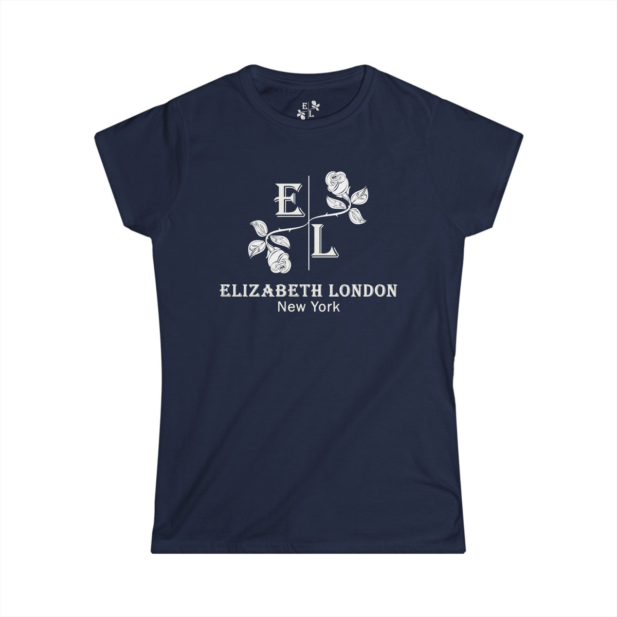 Elizabeth London™ Iconic Signature Rose Women’s Tee – Midnight Rose