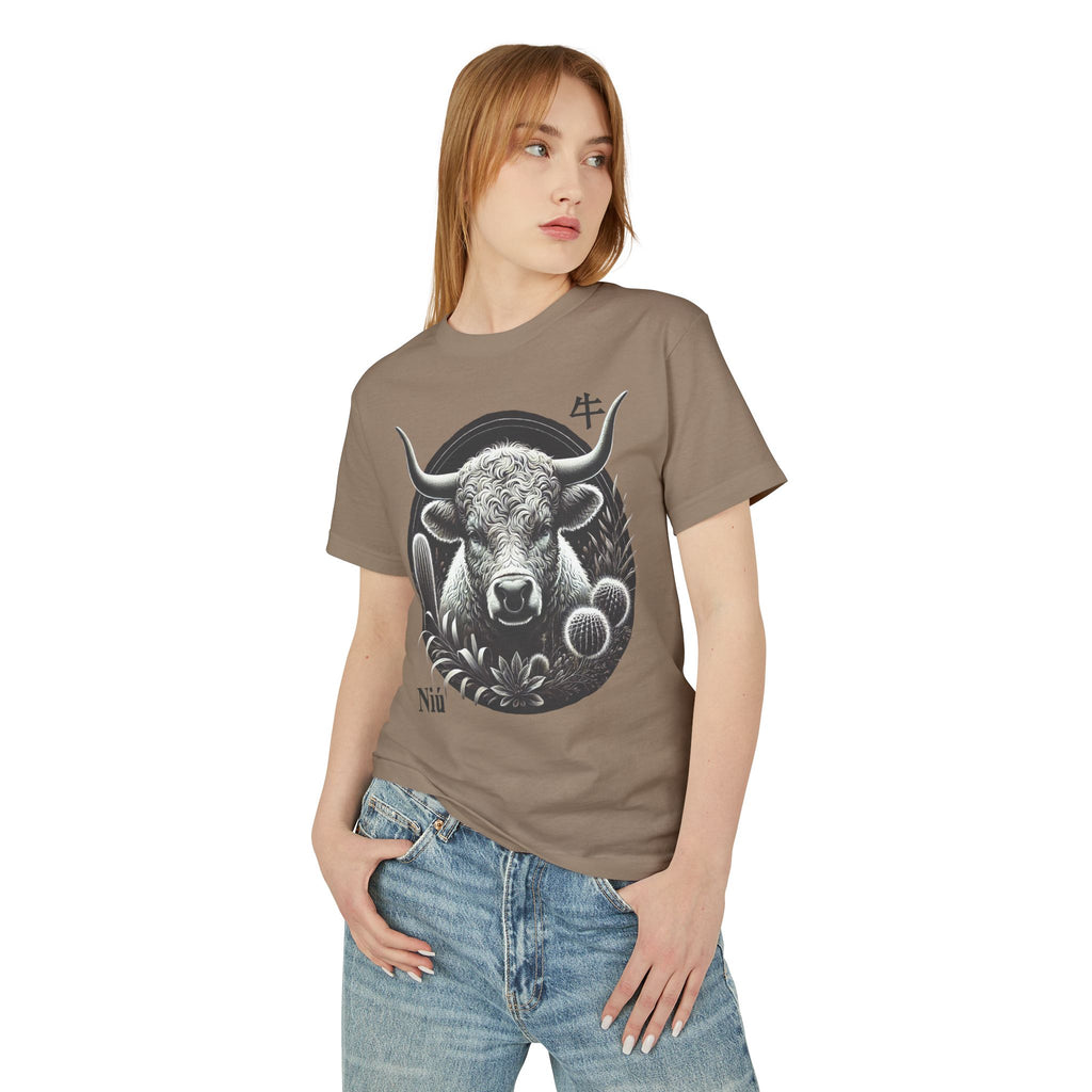 02 Buffle/Bœuf — T-shirt Illustré — Couleurs Foncées — Français