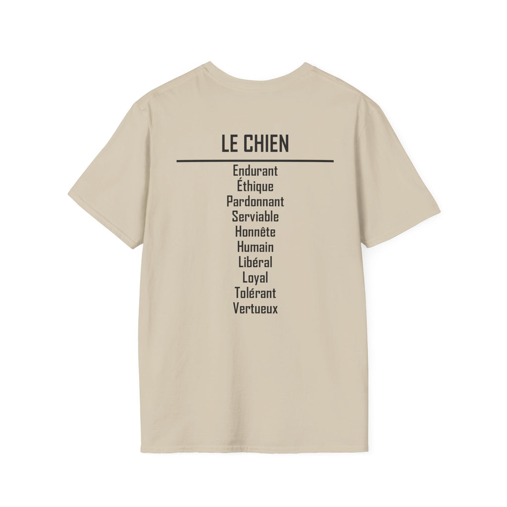 11 Chien — T-shirt Typographique — Couleurs Claires — Français