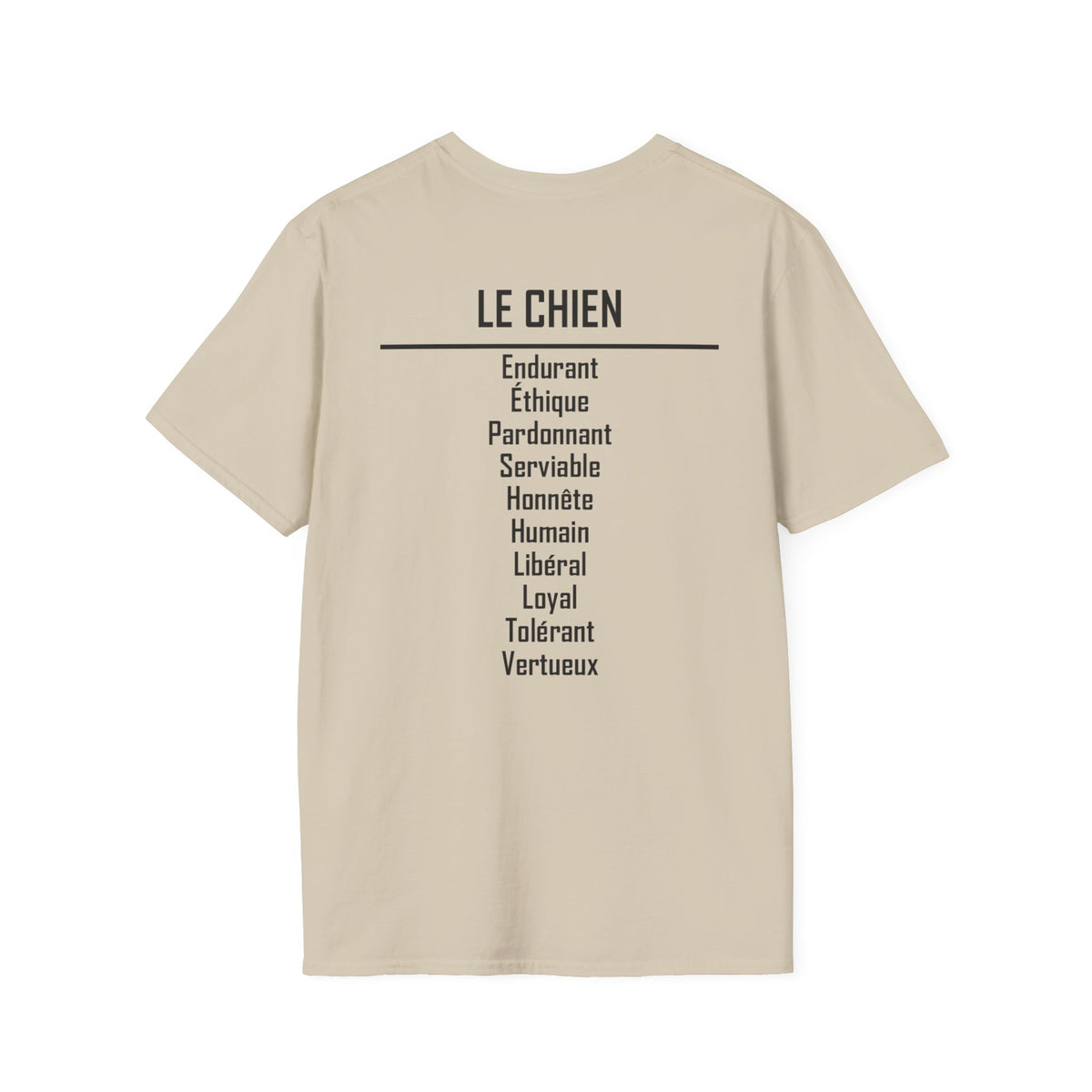 11 Chien — T-shirt Typographique — Couleurs Claires — Français