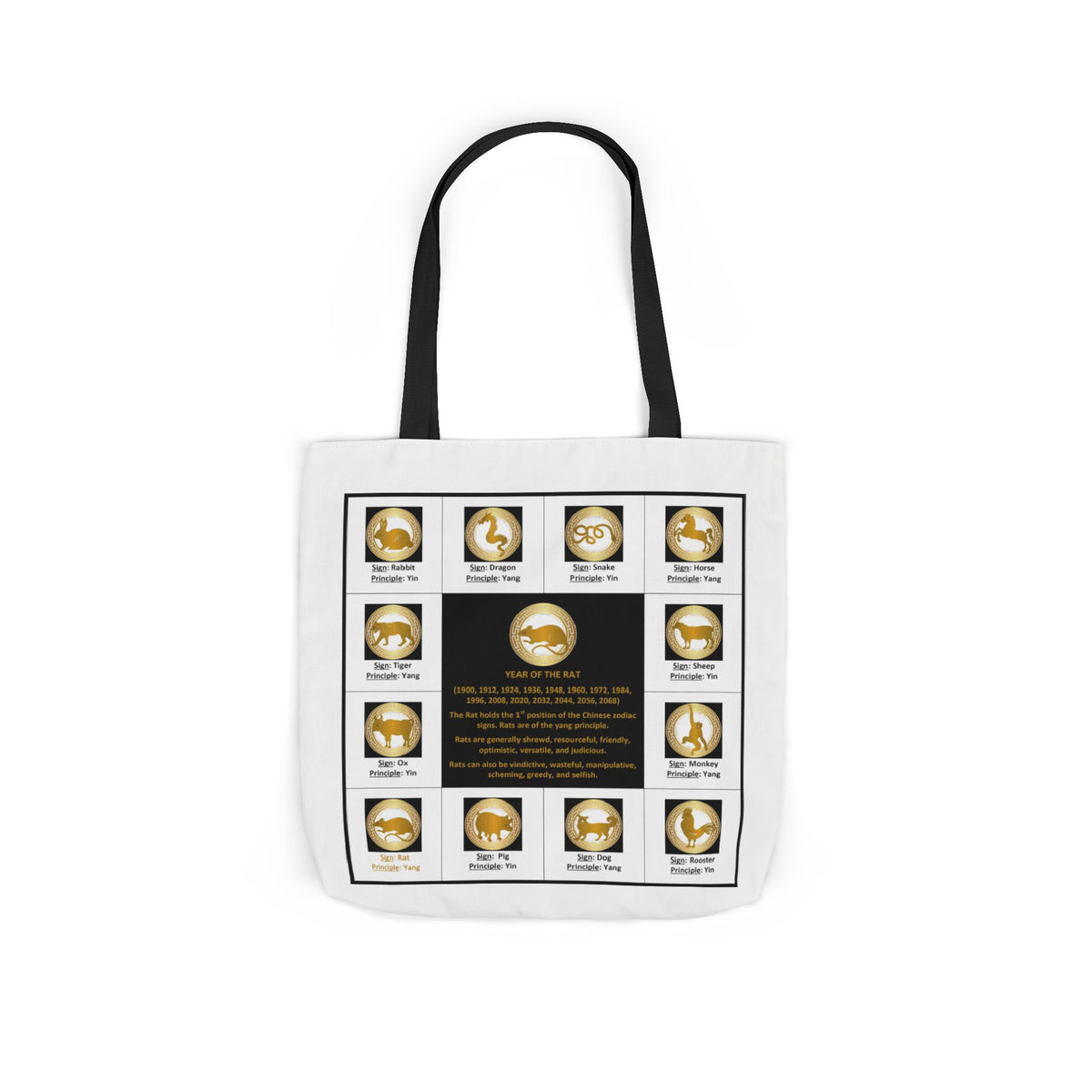 01 Rat — Chinese Zodiac Tote by Elizabeth London™