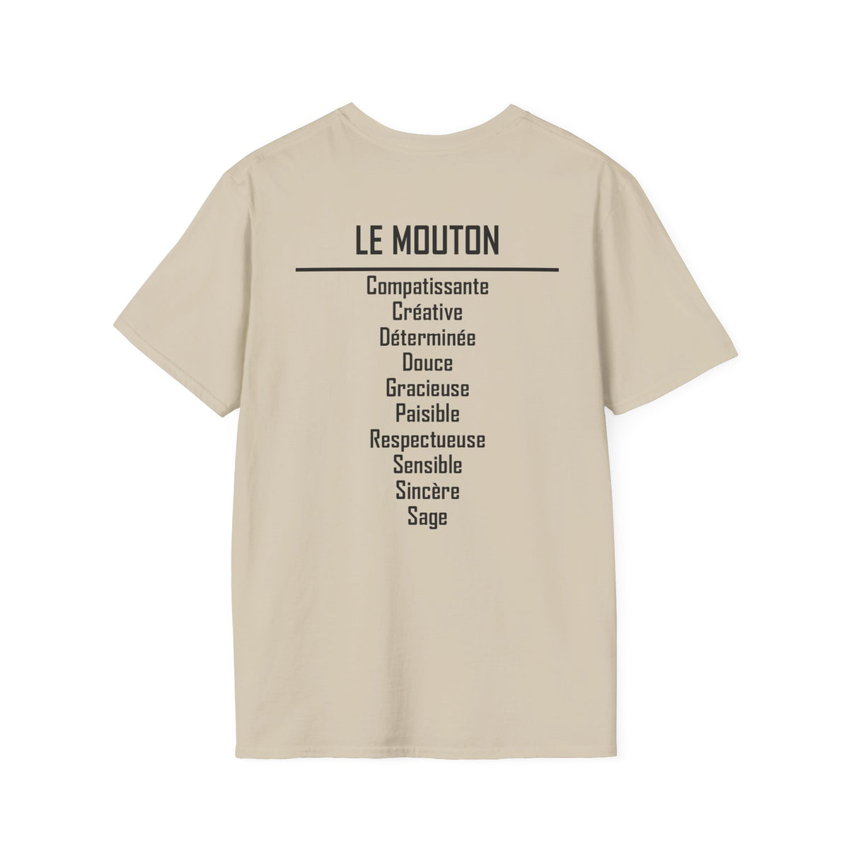 08 Mouton/Chèvre — T-shirt Typographique — Couleurs Claires — Français