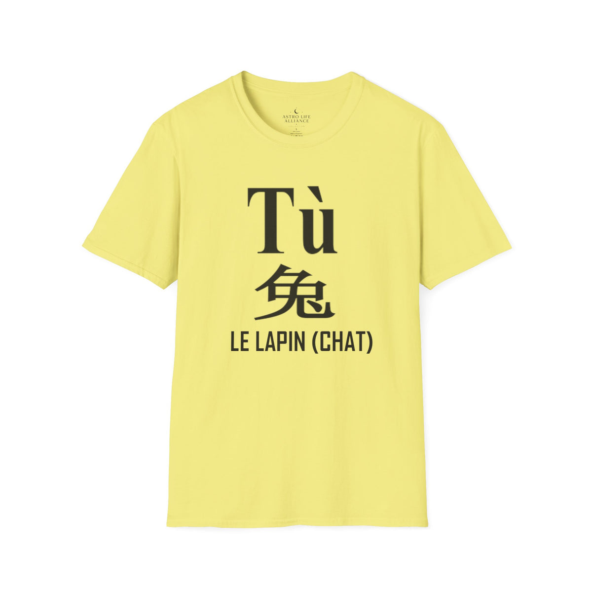 04 Lapin (Chat) — T-shirt Typographique — Couleurs Claires — Français