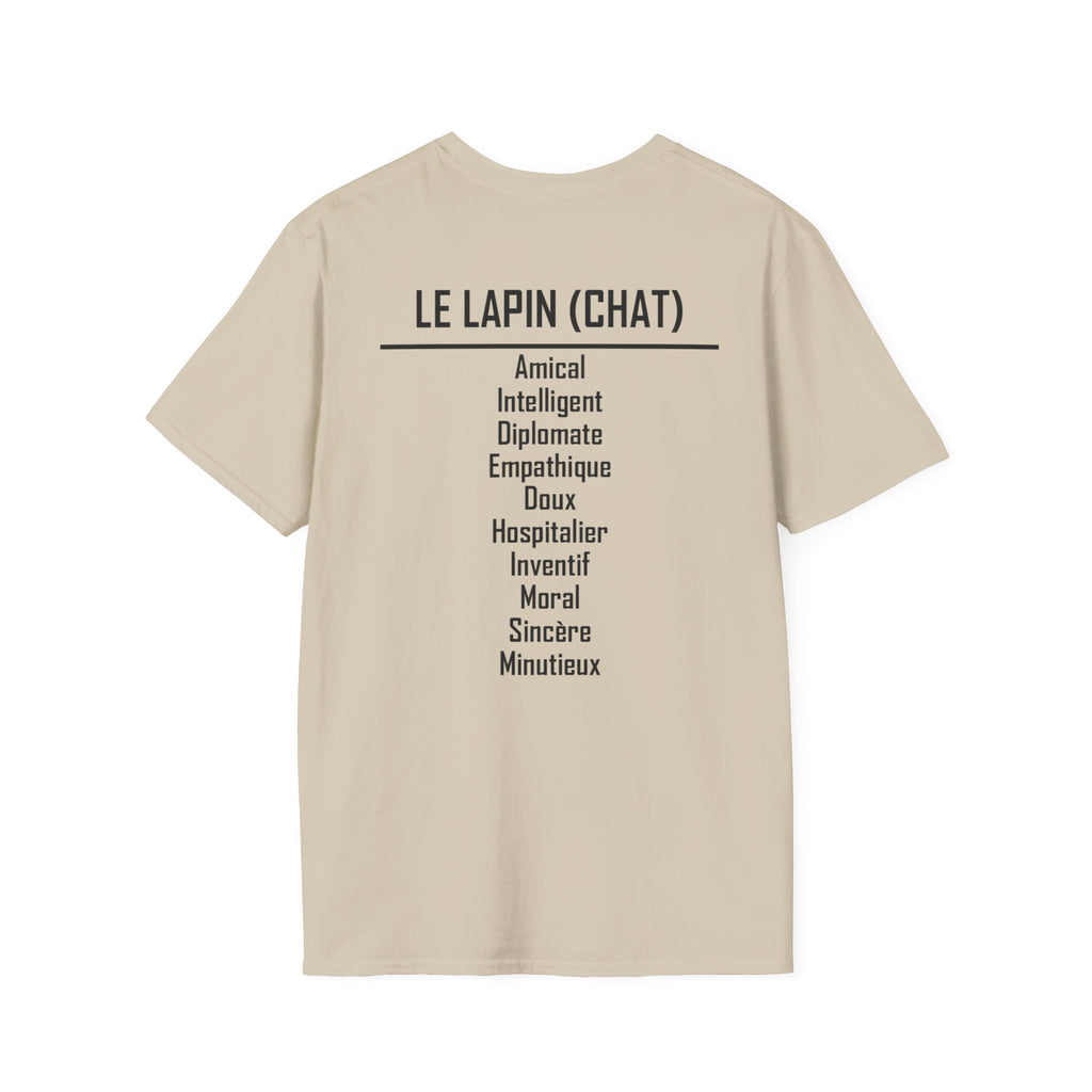 04 Lapin (Chat) — T-shirt Typographique — Couleurs Claires — Français