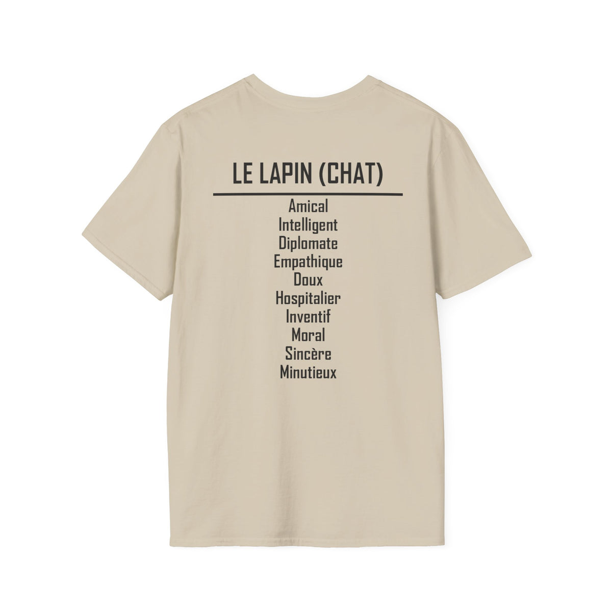 04 Lapin (Chat) — T-shirt Typographique — Couleurs Claires — Français