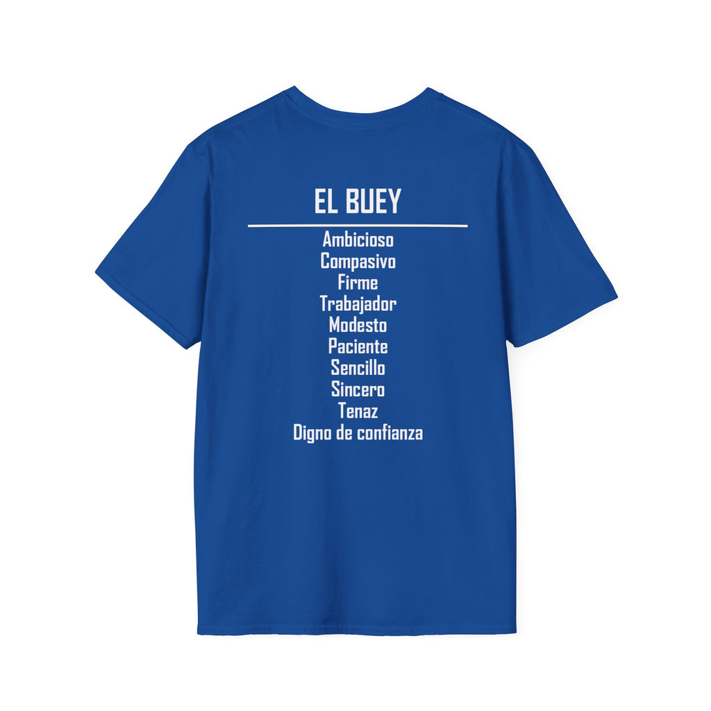 02 Buey — Camiseta Tipográfica — Colores Oscuros — Español