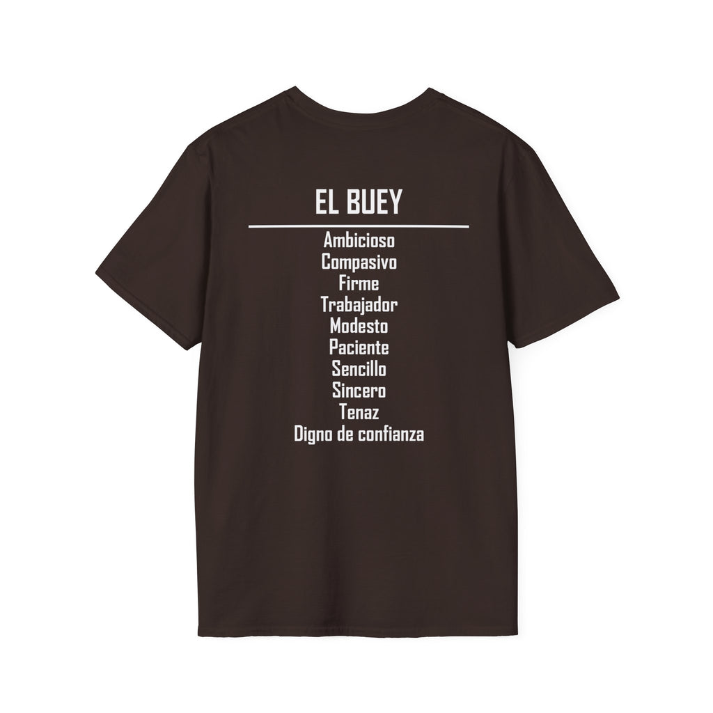 02 Buey — Camiseta Tipográfica — Colores Oscuros — Español