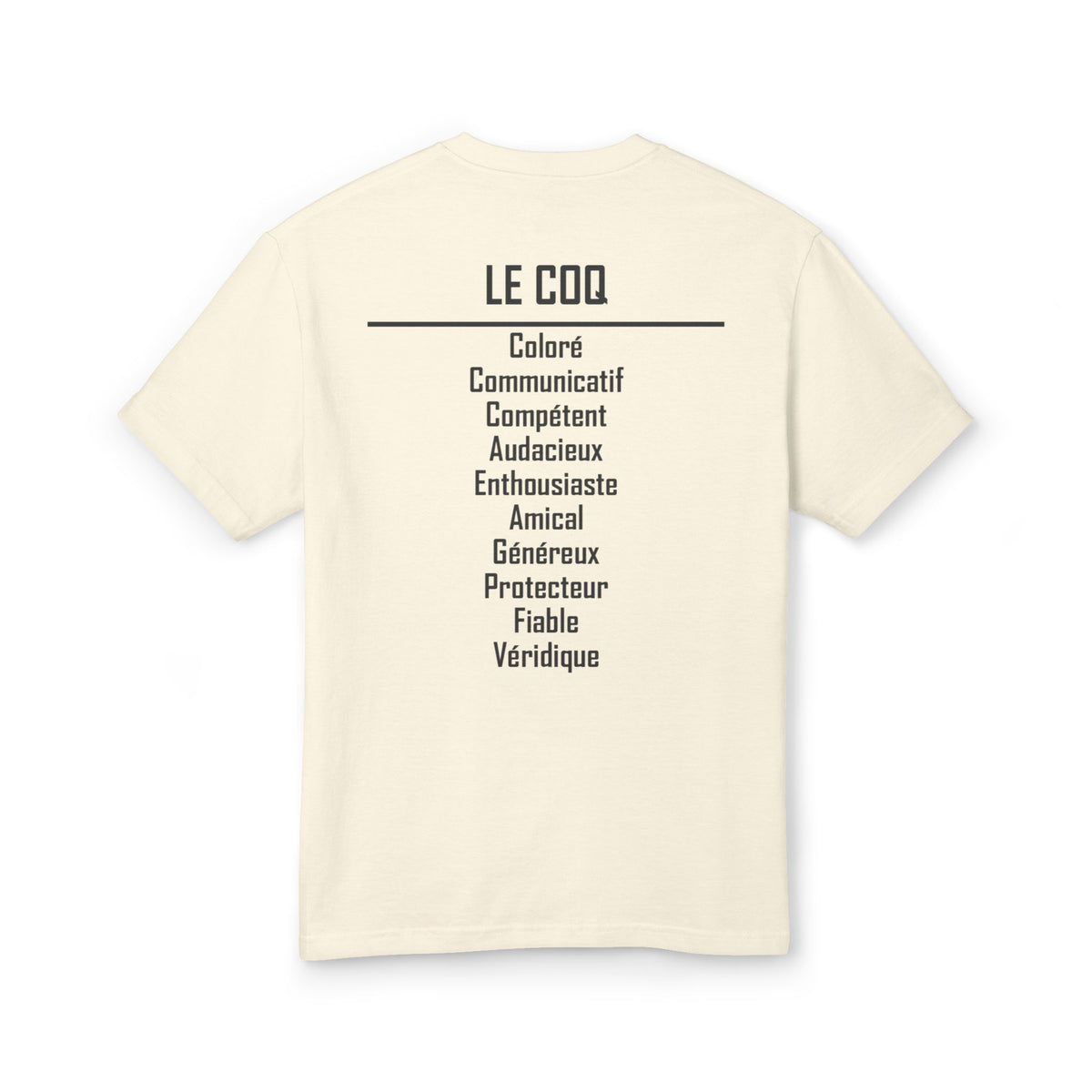 10 Coq — T-shirt Illustré — Couleurs Claires — Français