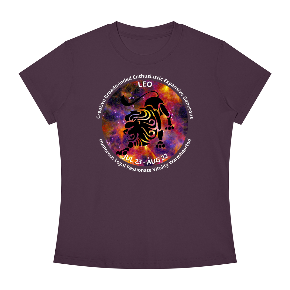 Leo Full-Color Zodiac Slim-Fit Women’s Tee – Dark Shades