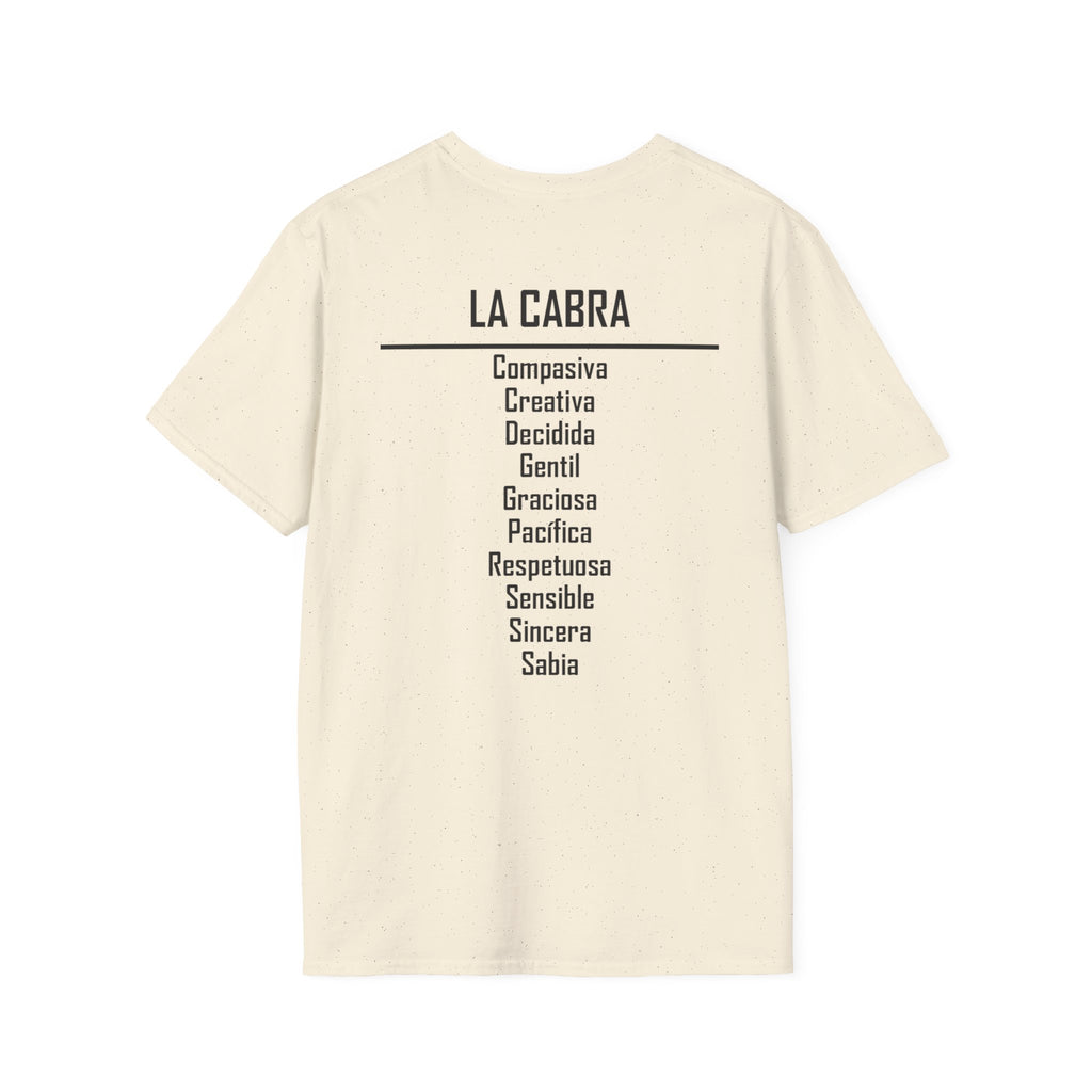08 Cabra — Camiseta Tipográfica — Colores Claros — Español