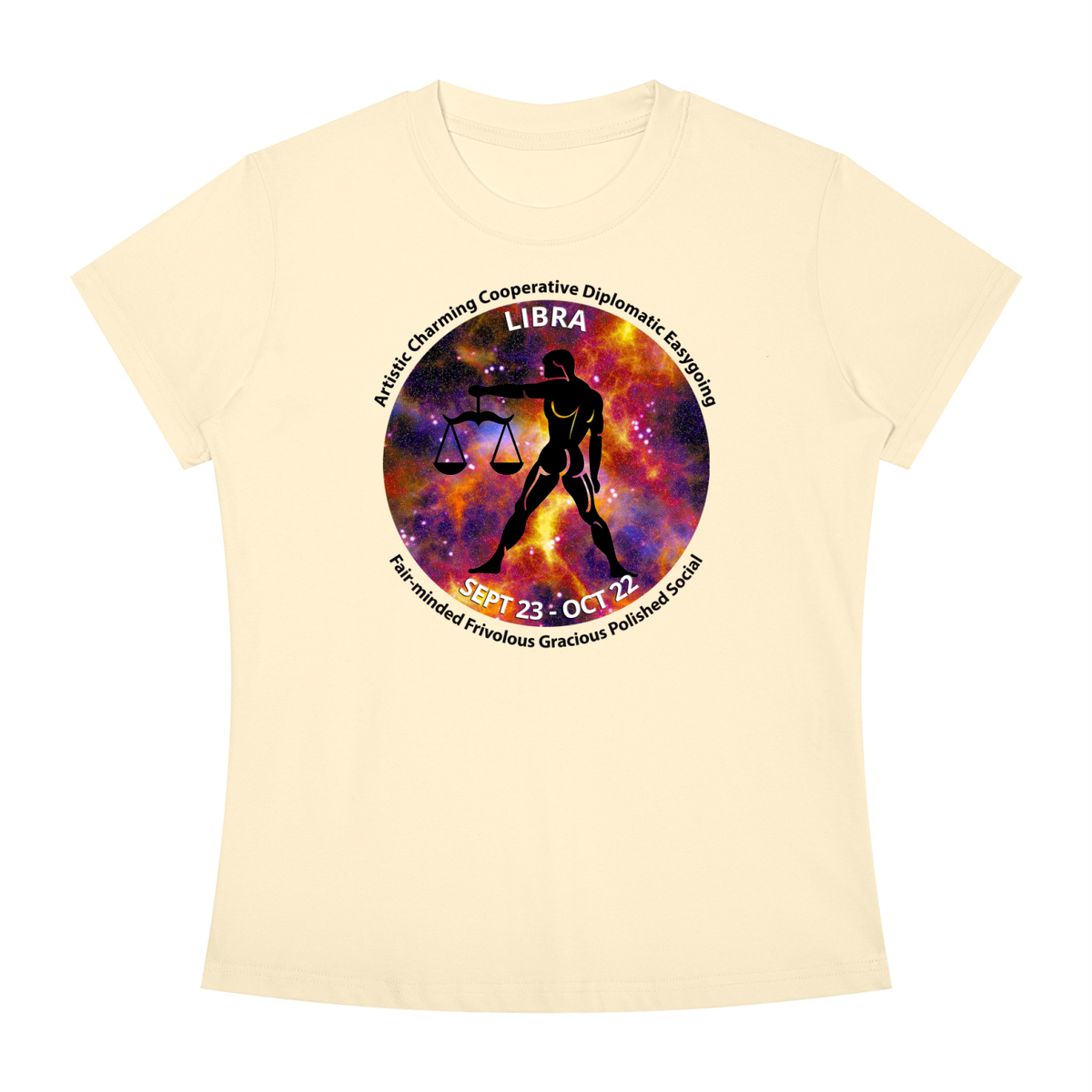 Libra Full-Color Zodiac Slim-Fit Women’s Tee – Light Shades