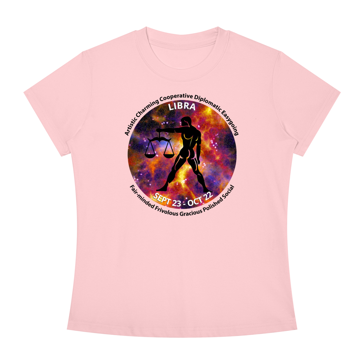 Libra Full-Color Zodiac Slim-Fit Women’s Tee – Light Shades