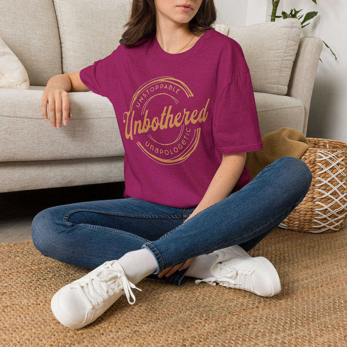 Unbothered Statement Unisex Softstyle Tee – Bold Dark Colors