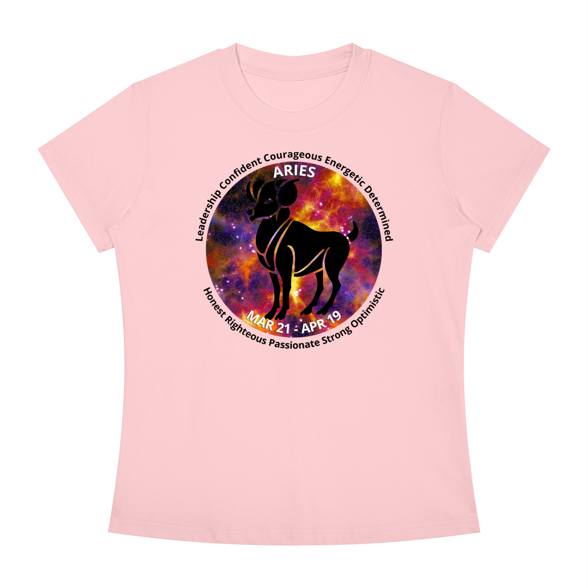 Aries Full-Color Zodiac Slim-Fit Women’s Tee – Light Shades
