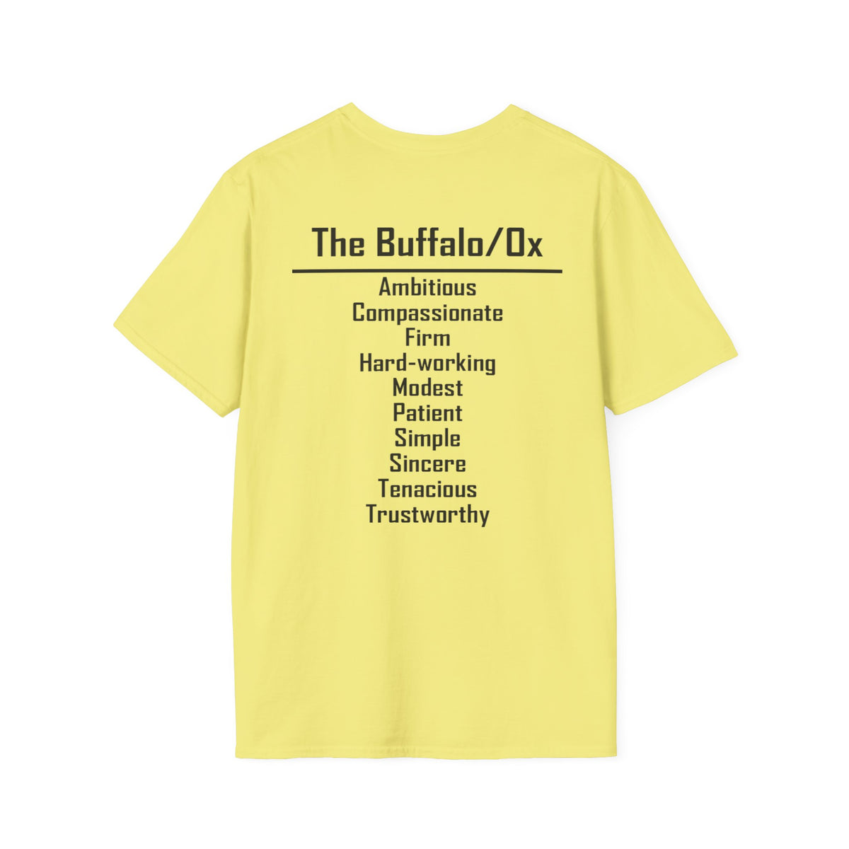 02 Buffalo/Ox — Typography Tee — Light Colors — English