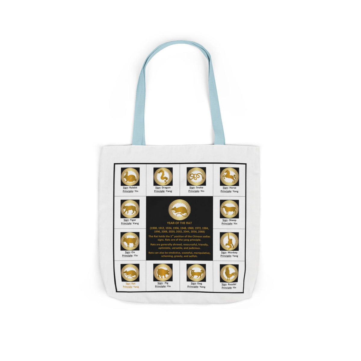 01 Rat — Chinese Zodiac Tote by Elizabeth London™