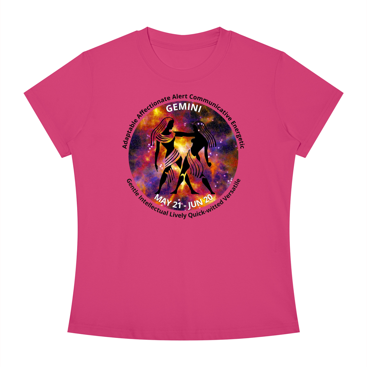 Gemini Full-Color Zodiac Slim-Fit Women’s Tee – Light Shades