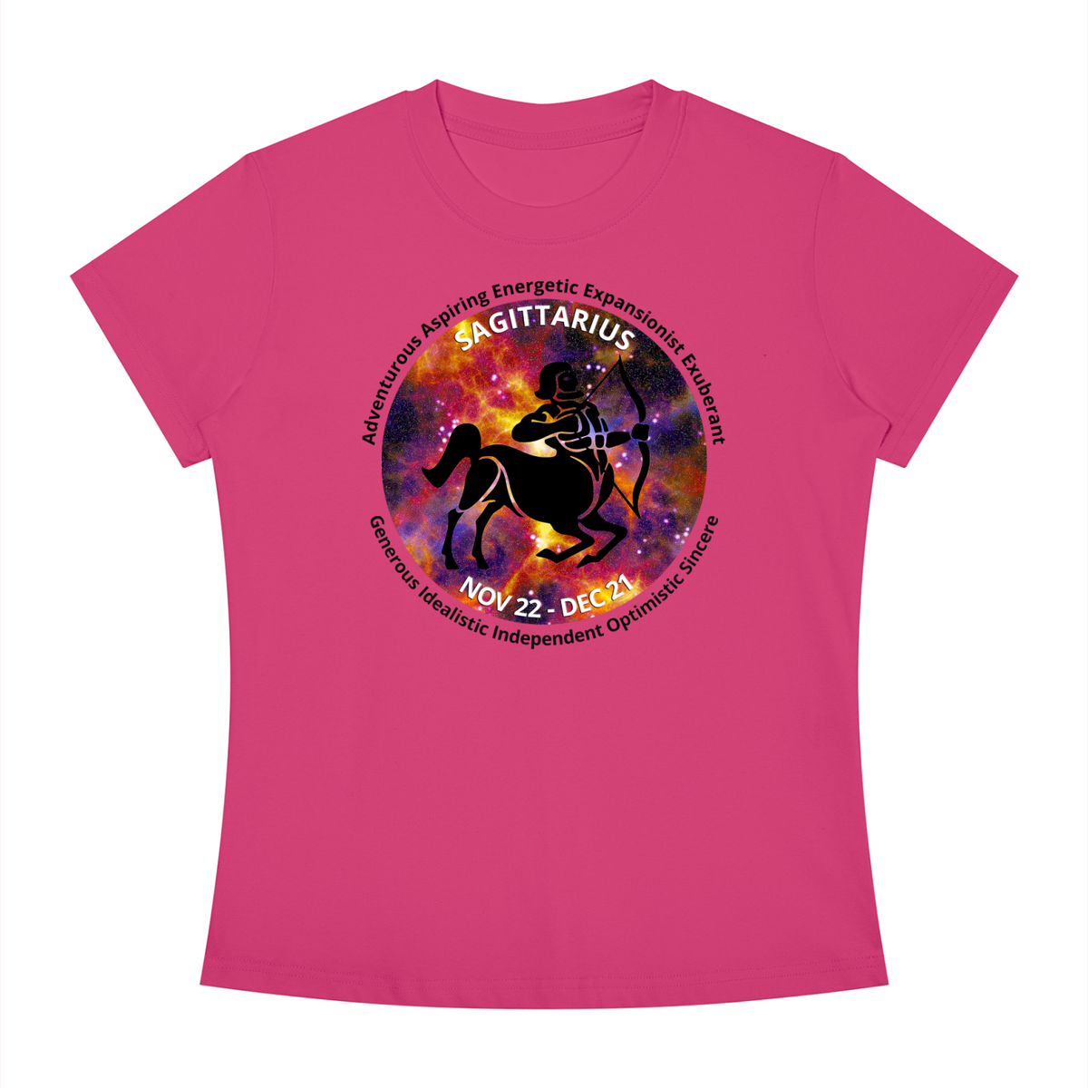 Sagittarius Full-Color Zodiac Slim-Fit Women’s Tee – Light Shades