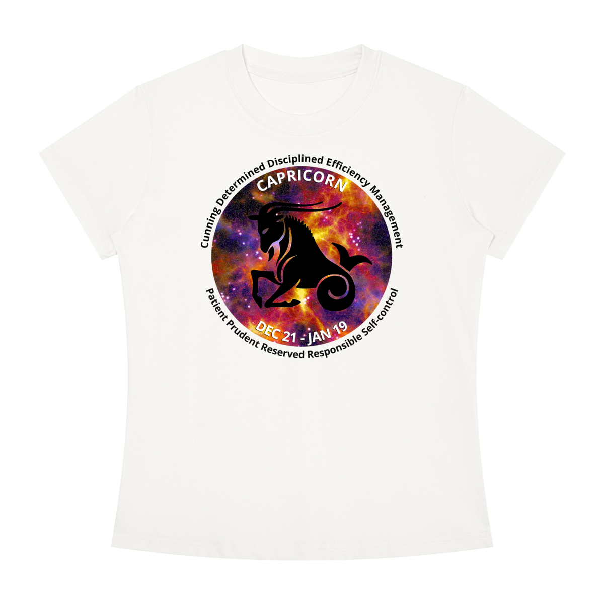 Capricorn Full-Color Zodiac Slim-Fit Women’s Tee – Light Shades