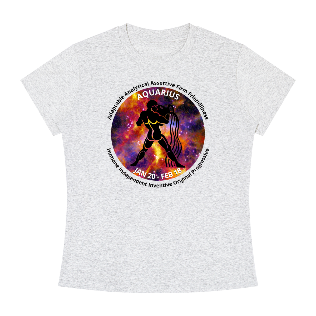 Aquarius Full-Color Zodiac Slim-Fit Women’s Tee – Light Shades