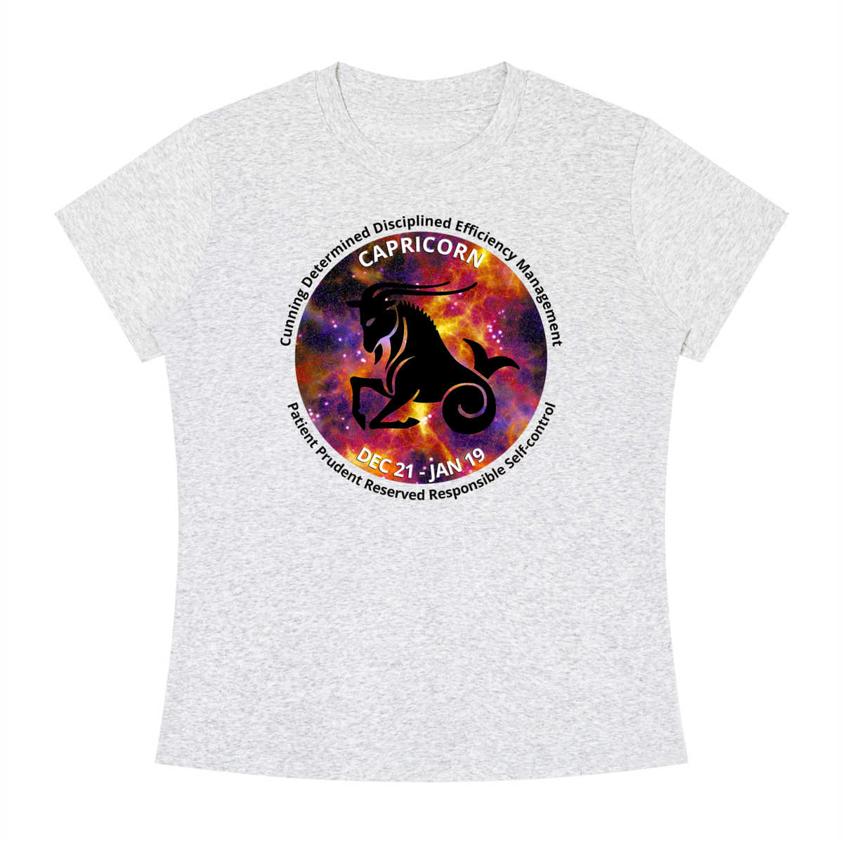 Capricorn Full-Color Zodiac Slim-Fit Women’s Tee – Light Shades