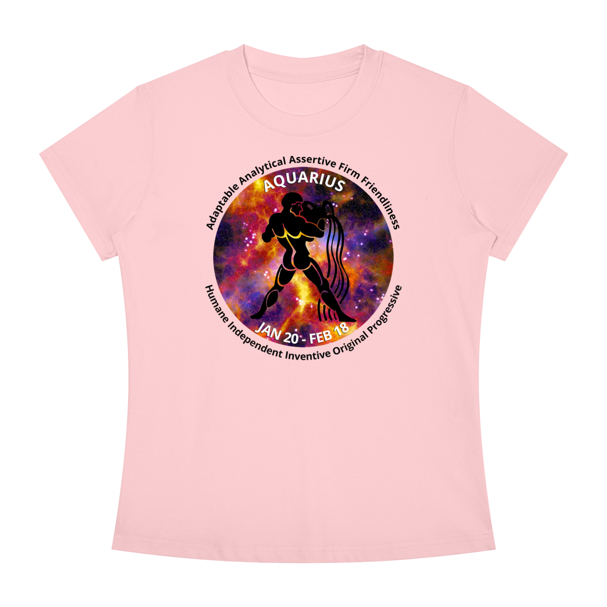 Aquarius Full-Color Zodiac Slim-Fit Women’s Tee – Light Shades