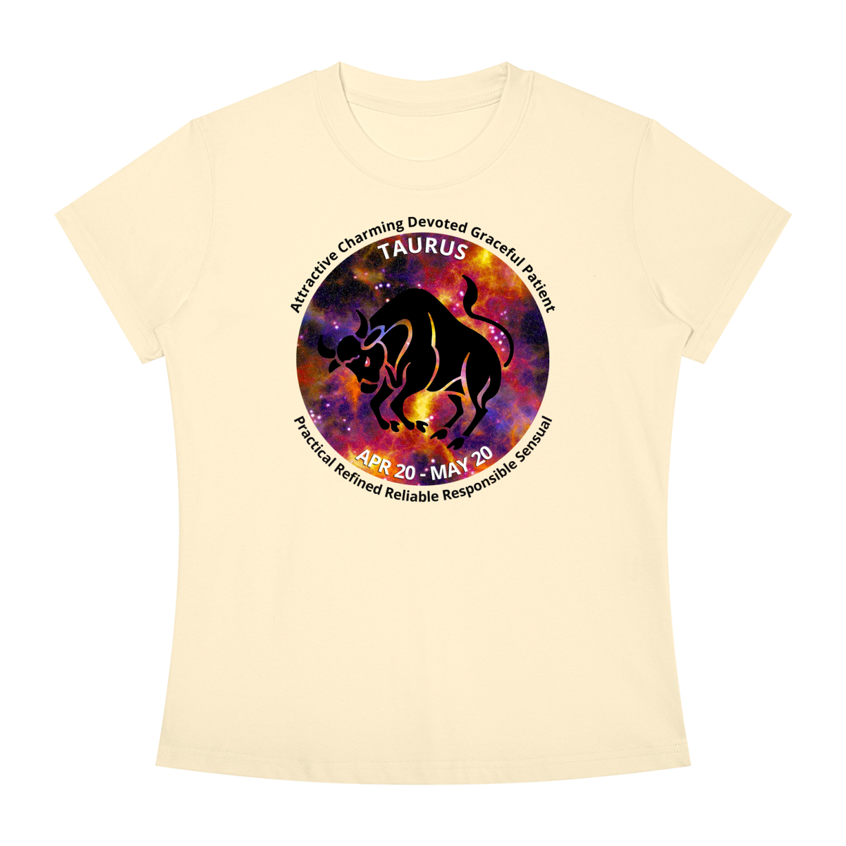 Taurus Full-Color Zodiac Slim-Fit Women’s Tee – Light Shades
