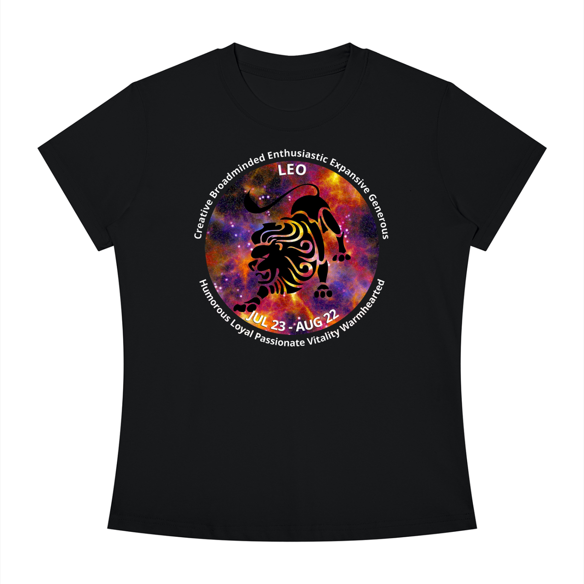 Leo Full-Color Zodiac Slim-Fit Women’s Tee – Dark Shades