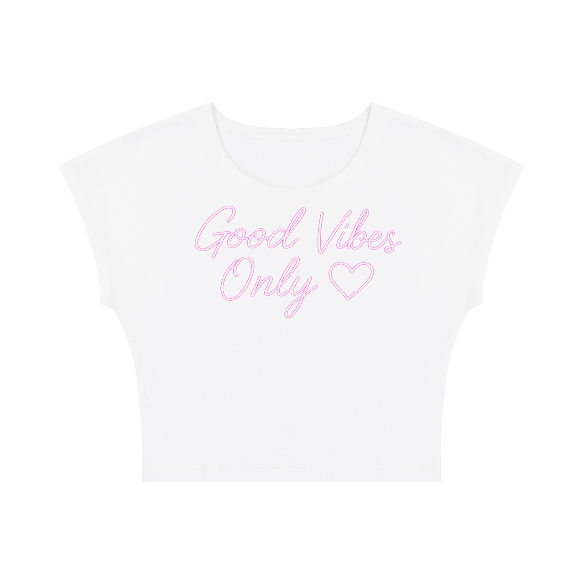 Good Vibes Only Pink Script Baby Tee
