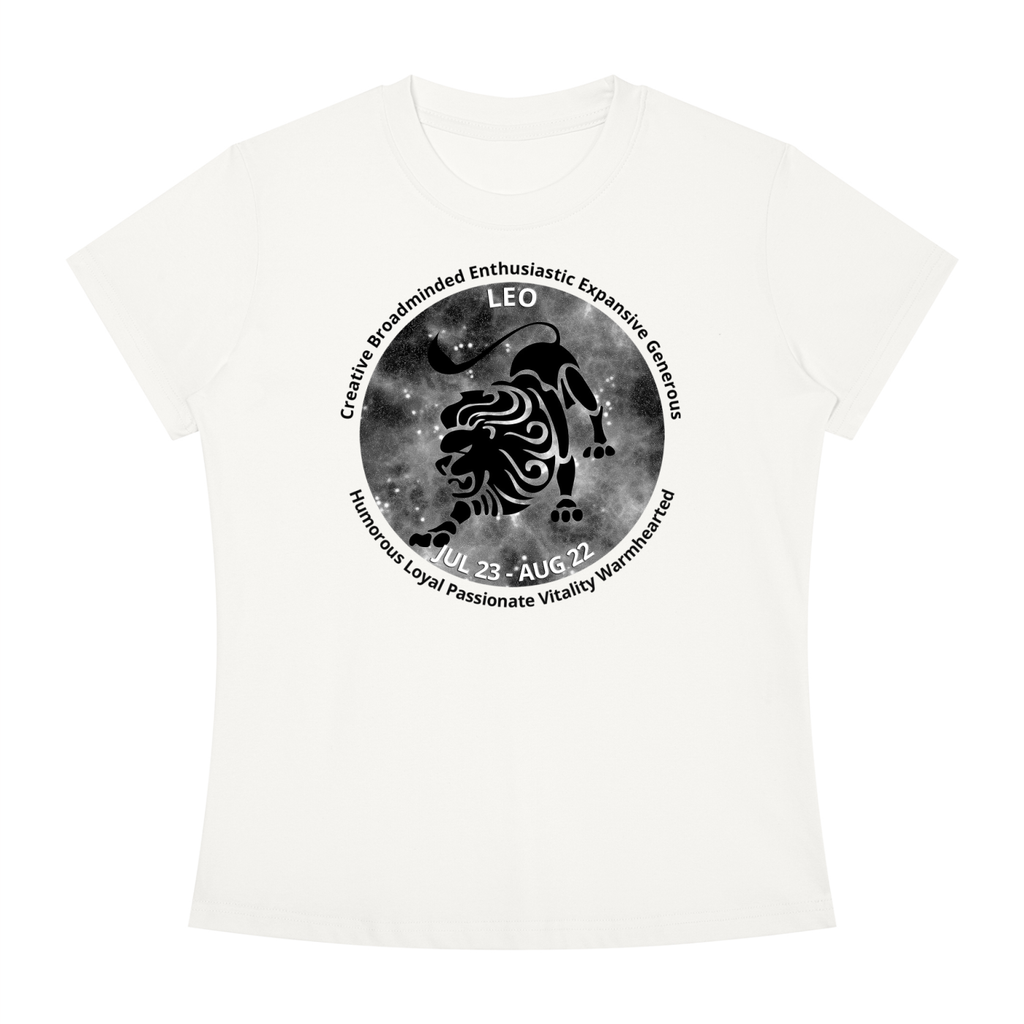 Leo Monochrome Zodiac Slim-Fit Women’s Tee – White