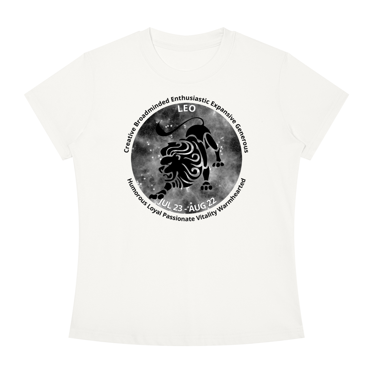 Leo Monochrome Zodiac Slim-Fit Women’s Tee – White