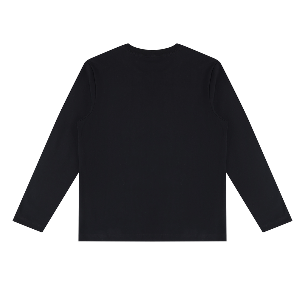 Libra black long-sleeve zodiac tee, back view