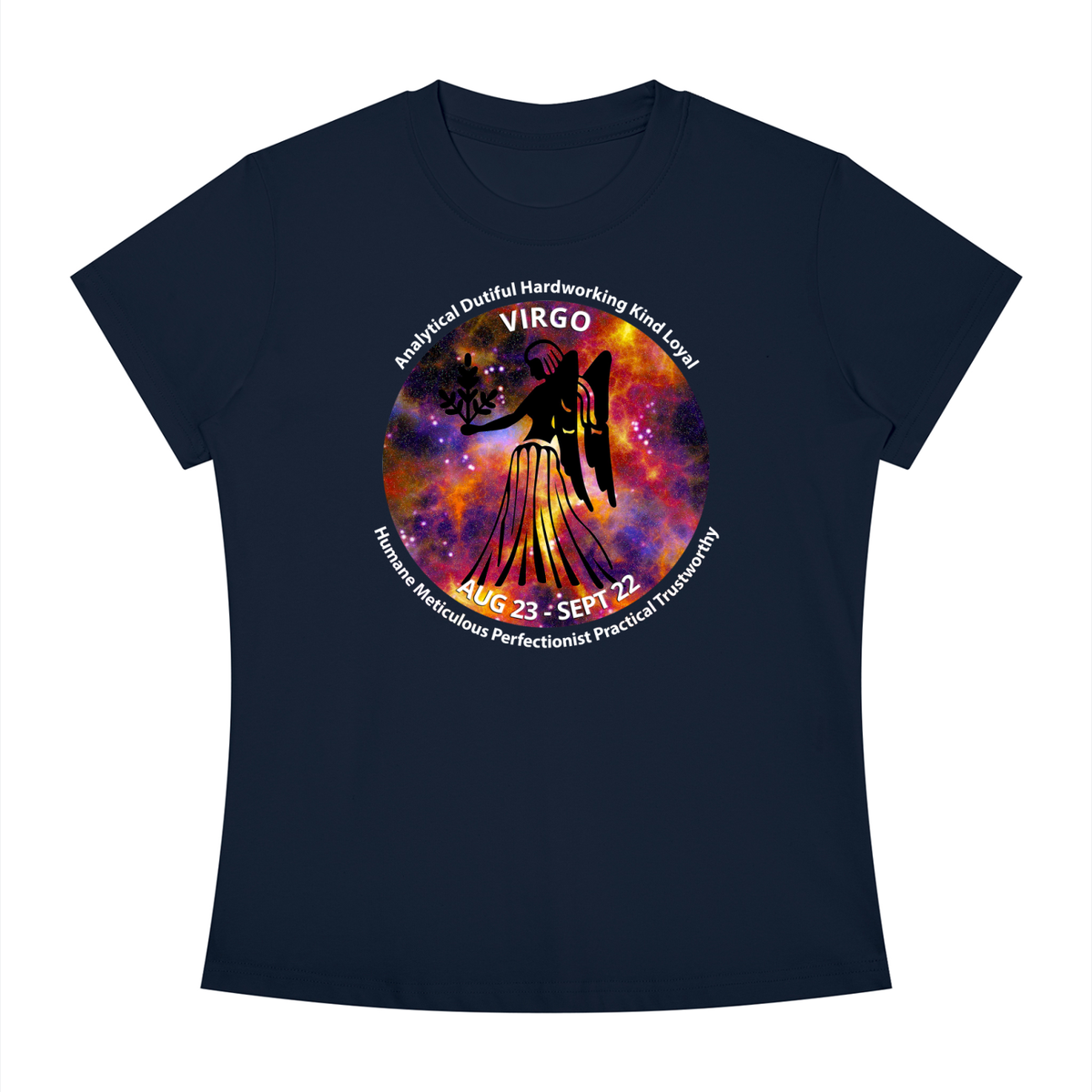 Virgo Full-Color Zodiac Slim-Fit Women’s Tee – Dark Shades