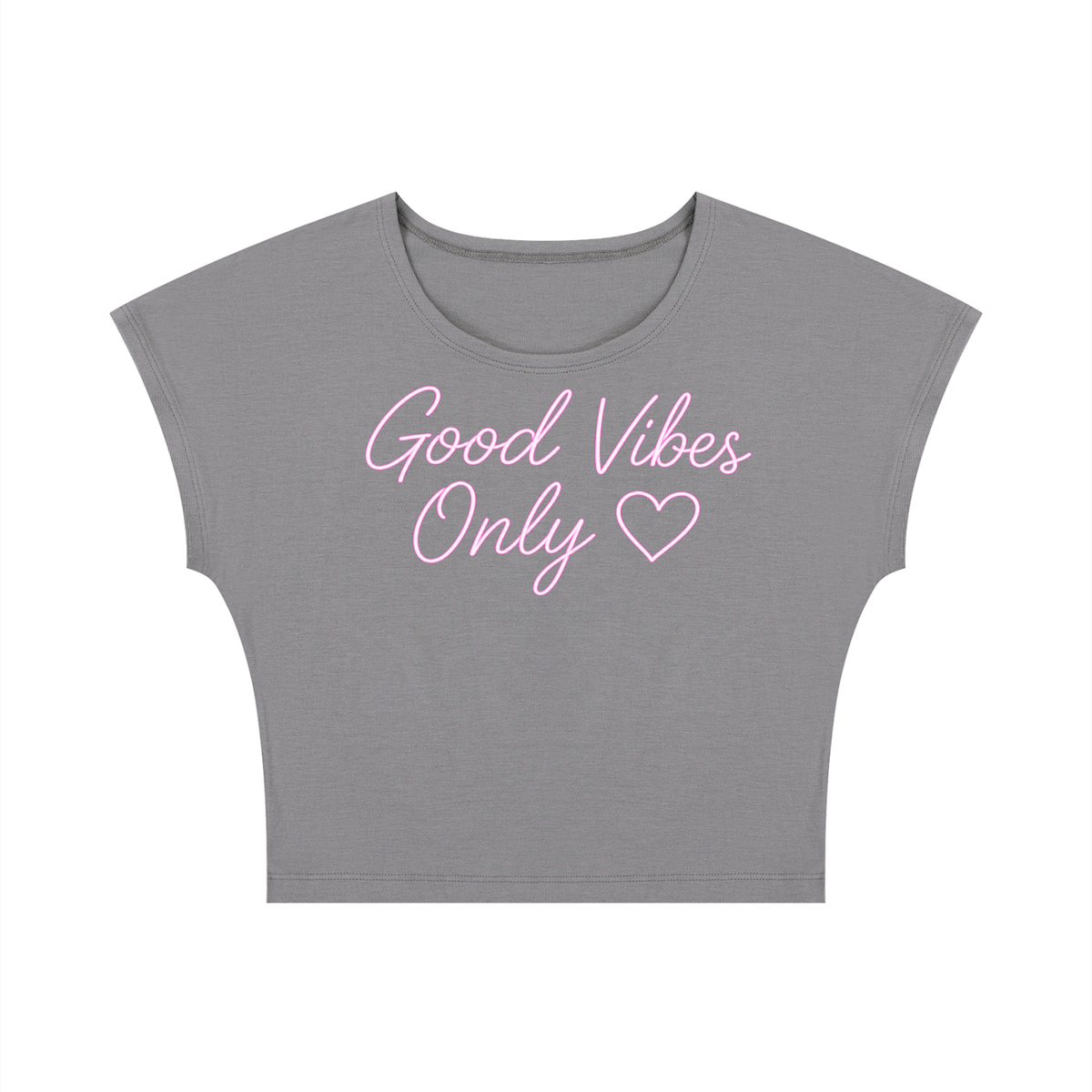 Good Vibes Only Pink Script Baby Tee