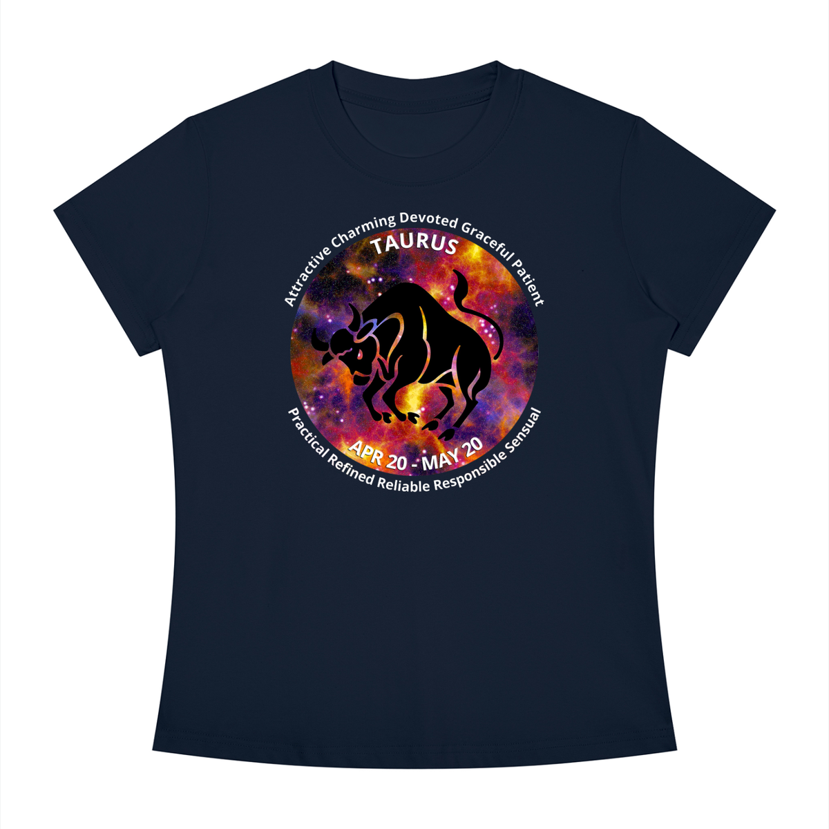 Taurus Full-Color Zodiac Slim-Fit Women’s Tee – Dark Shades